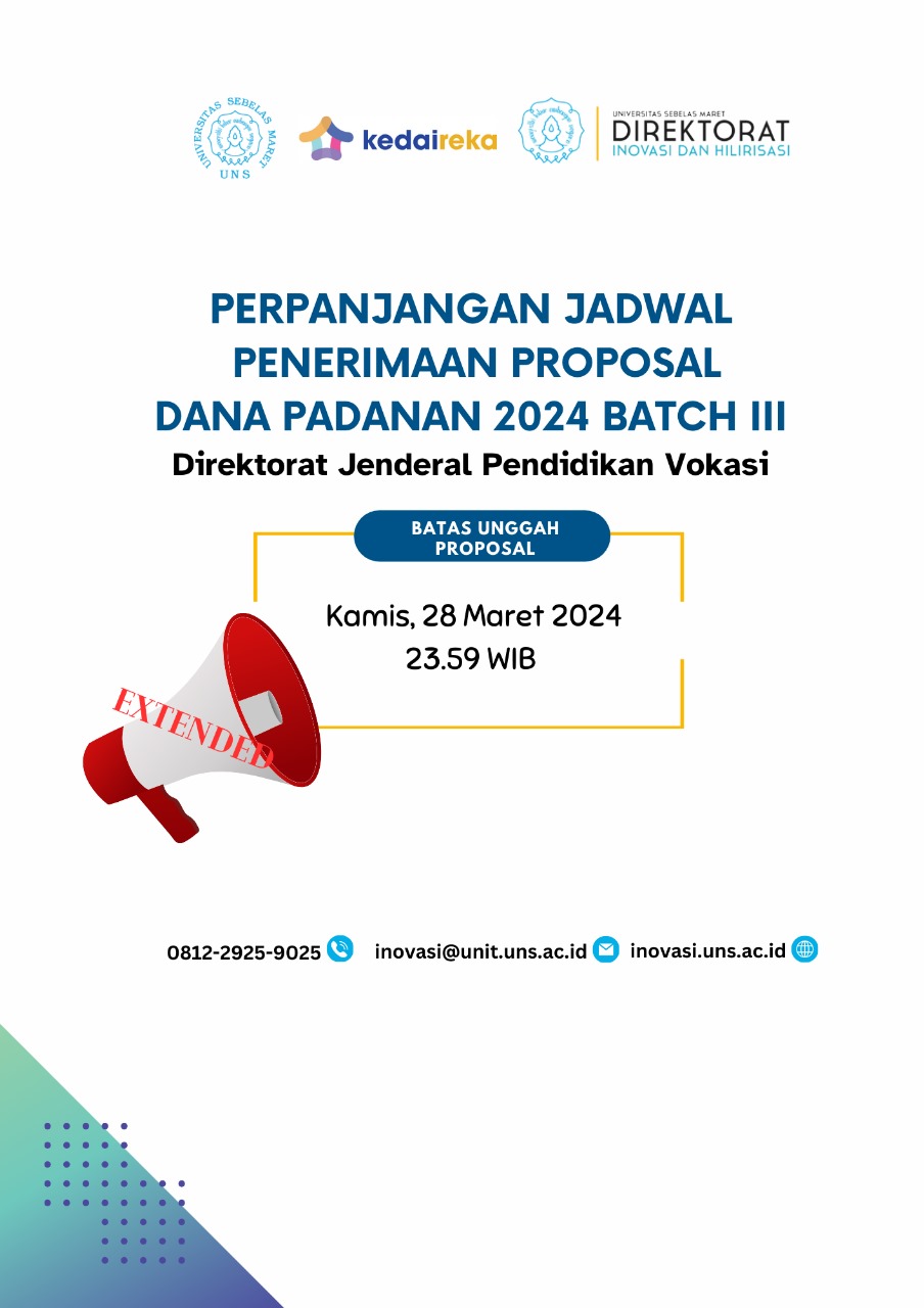 Perpanjangan Penerimaan Proposal Mf Ptv Direktorat Inovasi Dan